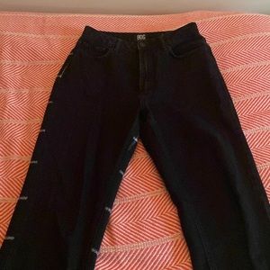 BDG black & plaid accent jeans